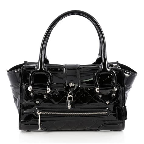 burberry patent manor bag|BURBERRY Patent Quilted Large Manor Black .